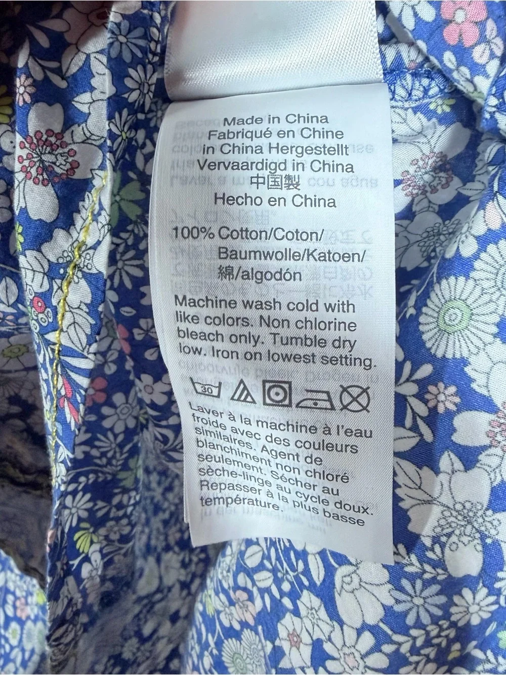 J CREW X LIBERTY Scalloped Cotton Poplin Shirt Women’s S‎ Blue Ditzy Floral Twee